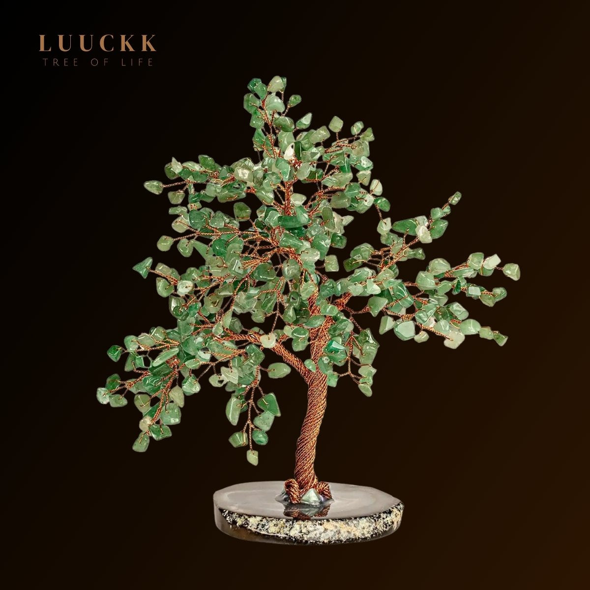 Ascension - Arbre de vie Aventurine Verte et base Agate