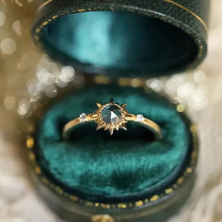 Bague Quartz Clair – Rayonnement Divin, Argent Plaqué Or