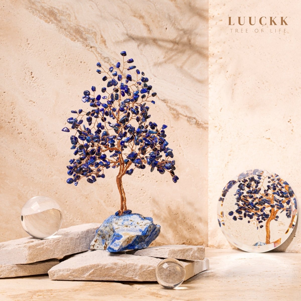Harmonie - Arbre de Vie en Lapis Lazuli et Quartz Clair