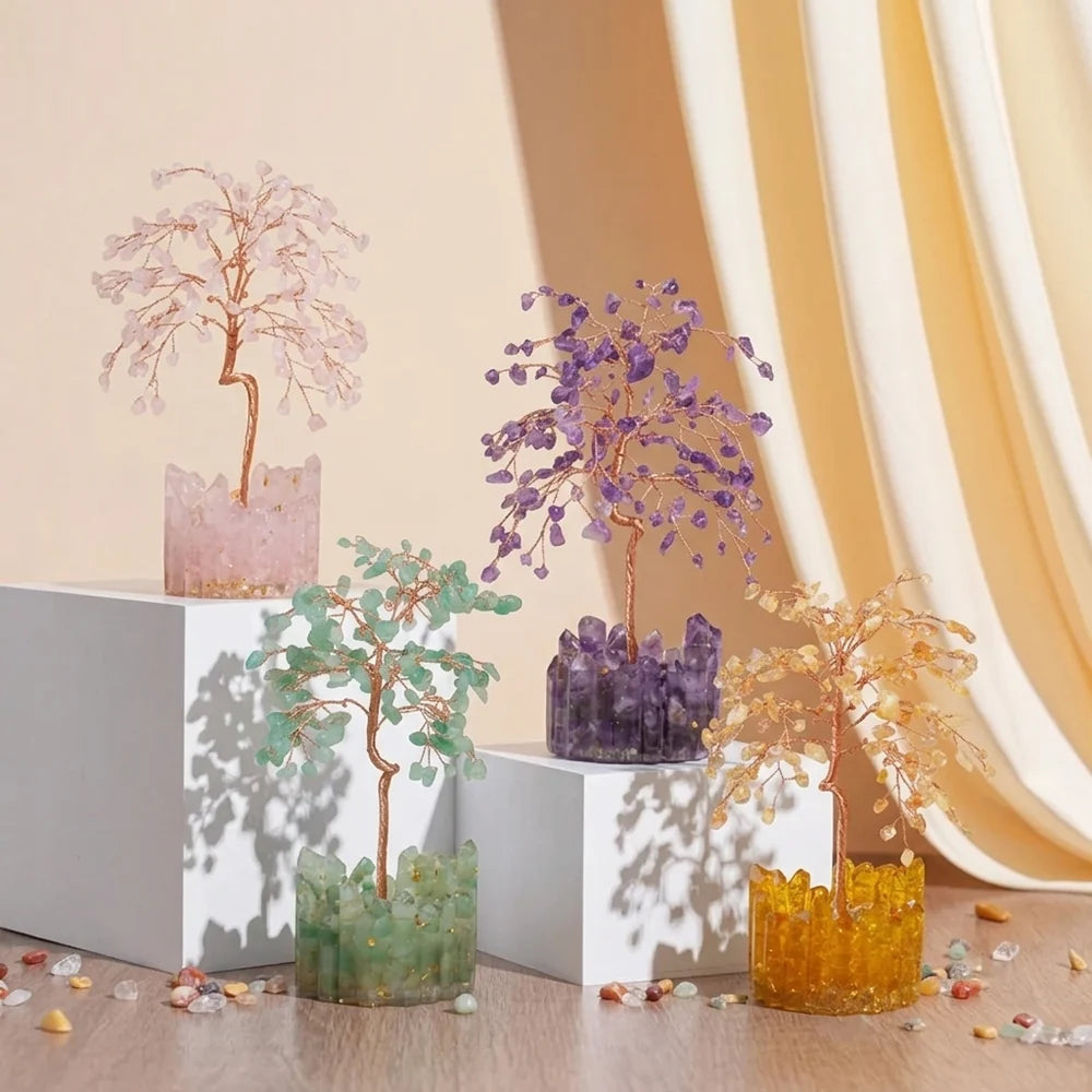 Harmonious Radiance - Tree of Life with Natural Stones