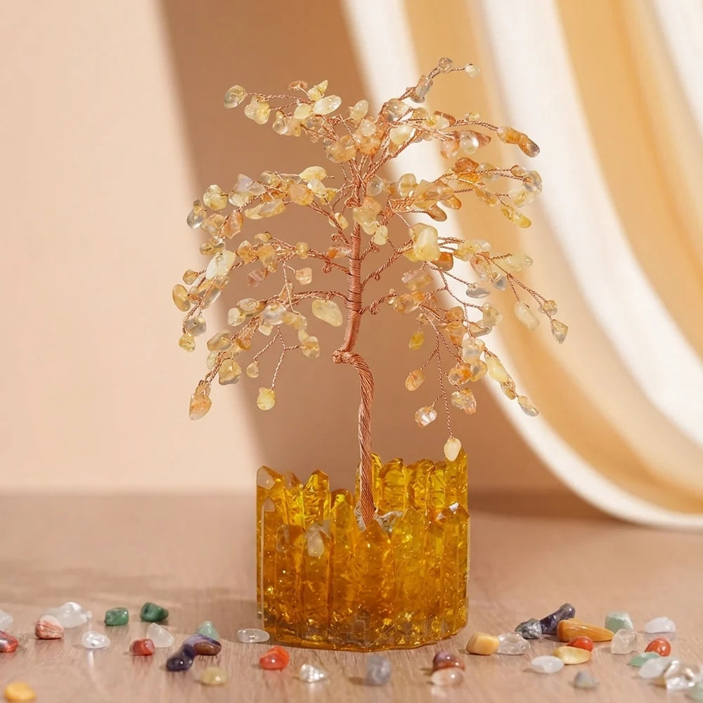 Harmonious Radiance - Tree of Life with Natural Stones