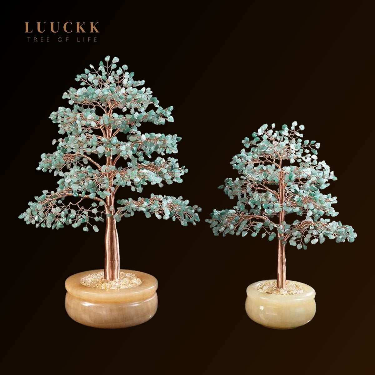 Force de Nature – Grand Arbre de Vie Sapin en Aventurine Verte