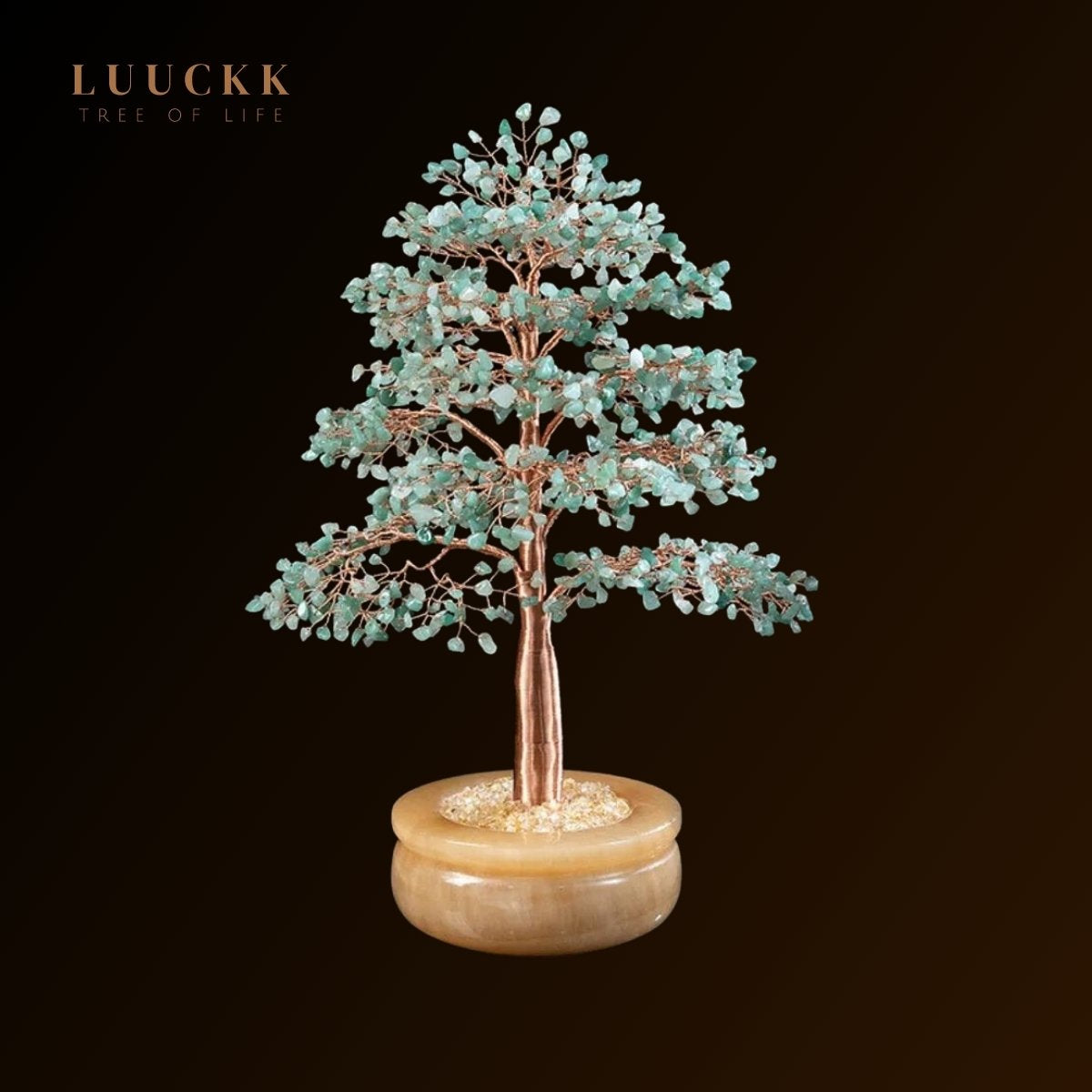 Force de Nature – Grand Arbre de Vie Sapin en Aventurine Verte