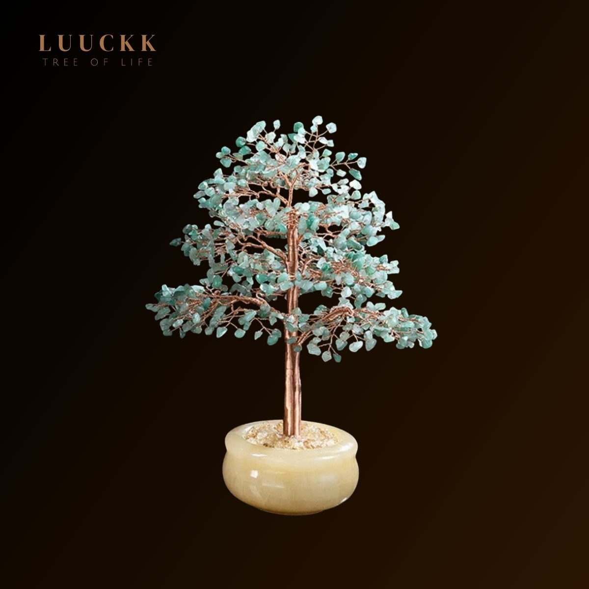Force de Nature – Grand Arbre de Vie Sapin en Aventurine Verte