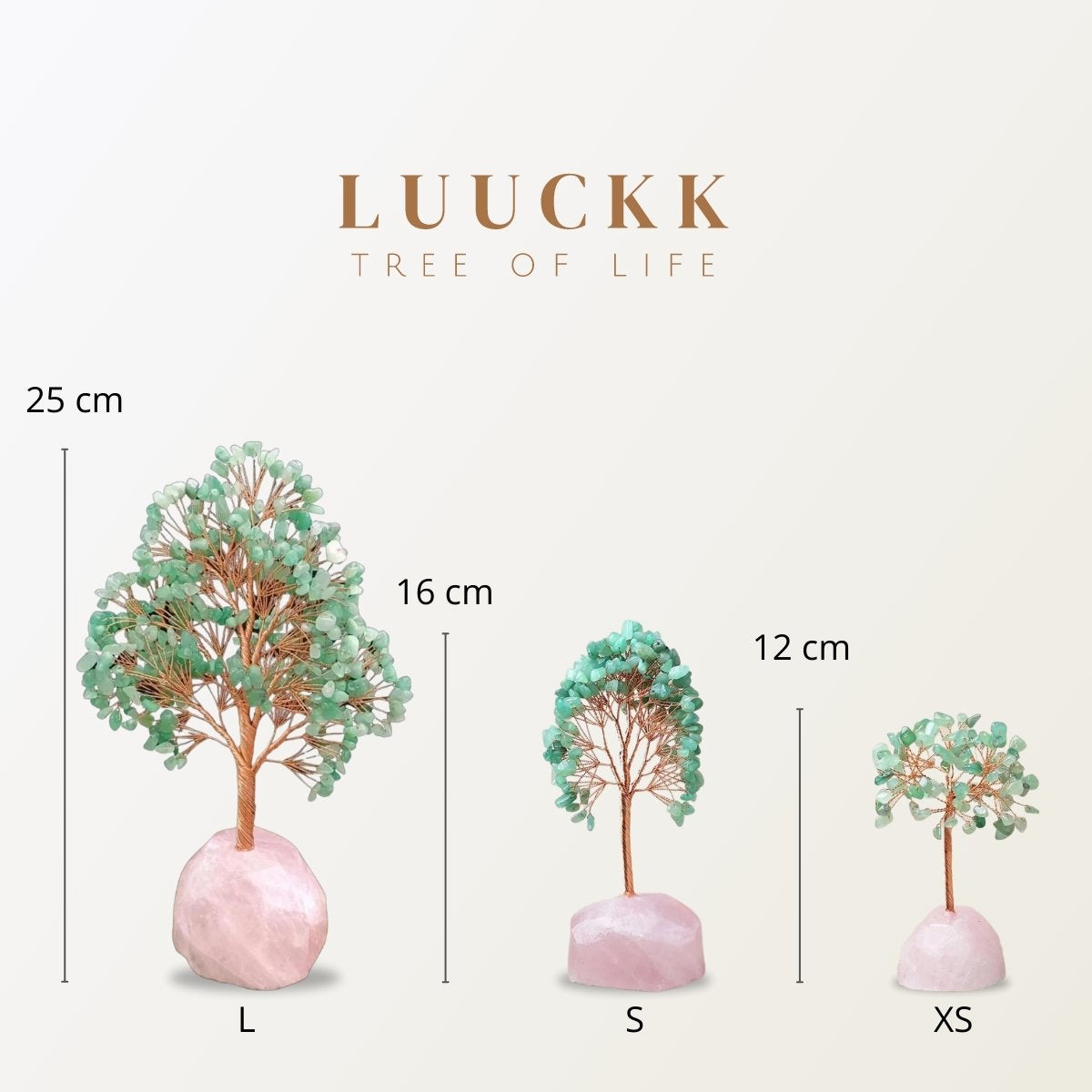Joie de Vivre – Arbre de Vie en Aigue Marine et Base en Quartz Rose