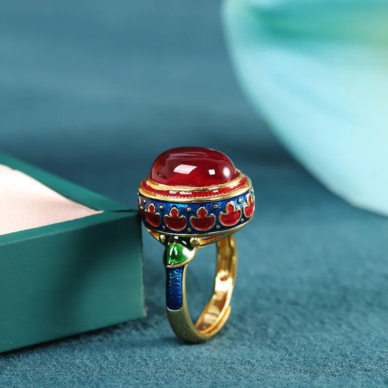 Bague Cornaline “Splendeur” Argent Doré Or