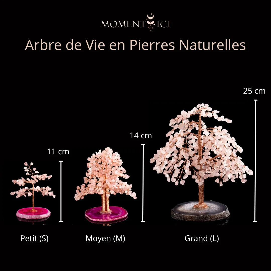 Prospérité - Arbre de Vie en Quartz Rose et Agate