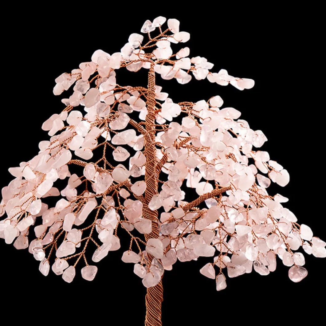 Prospérité - Arbre de Vie en Quartz Rose et Agate
