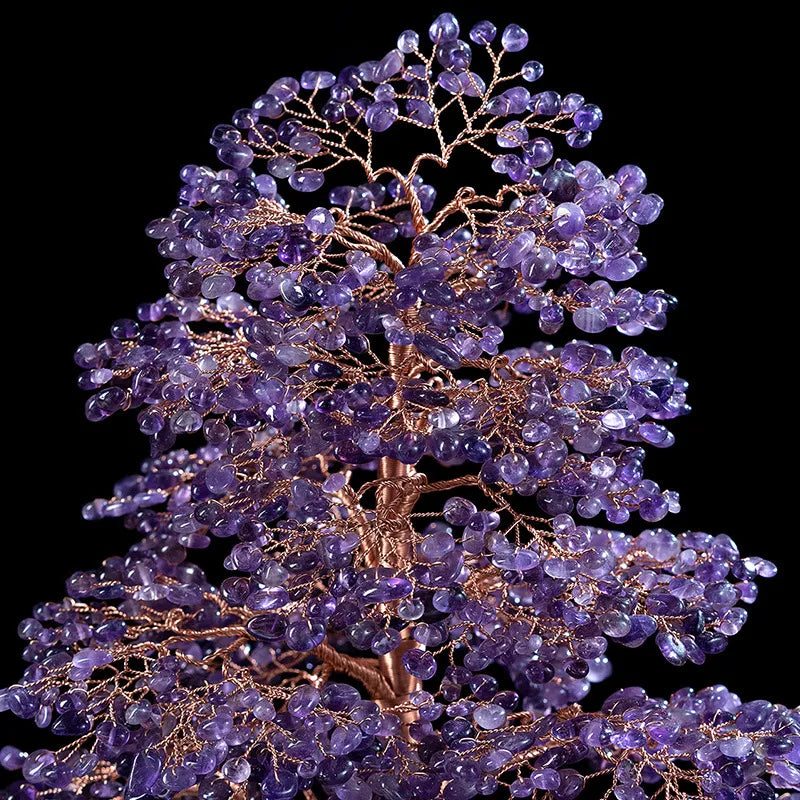 Apaisement – Arbre de Vie en Améthyste et Quartz Clair