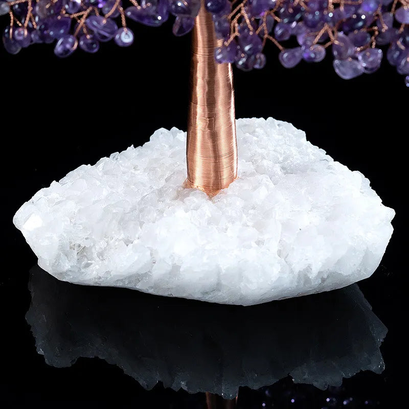 Apaisement – Arbre de Vie en Améthyste et Quartz Clair