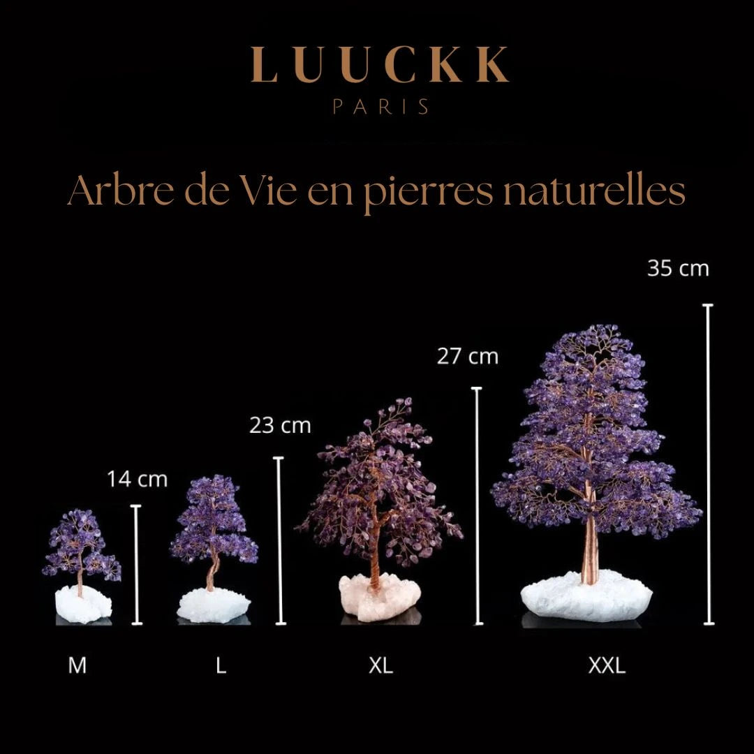 Apaisement – Baum des Lebens in Amethyst und klarem Quarz