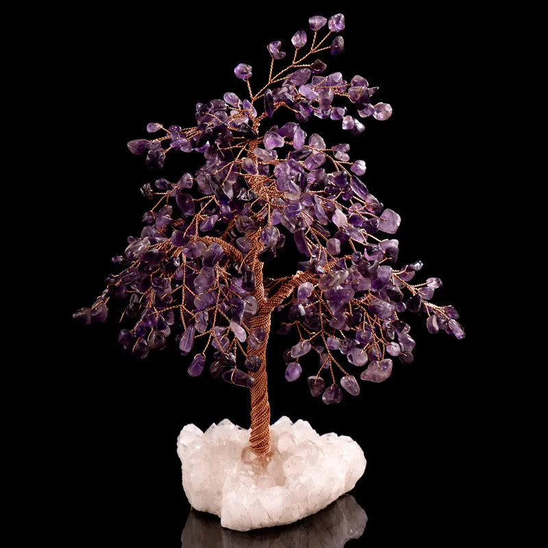Apaisement – Arbre de Vie en Améthyste et Quartz Clair