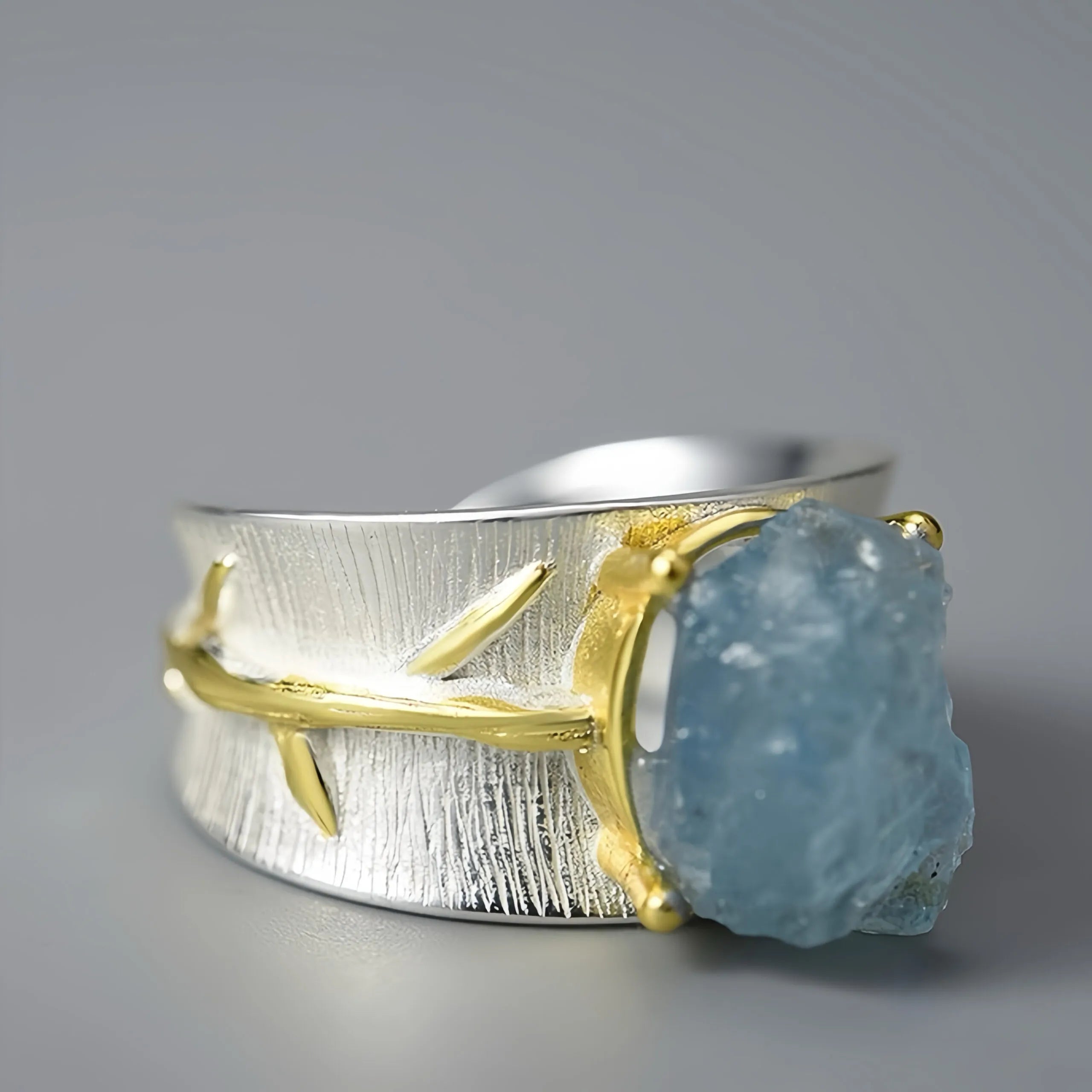 Bague Aigue Marine "Brume Marine" Argent