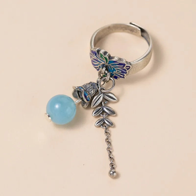 Bague Aigue Marine "Fleur du Ciel" Argent