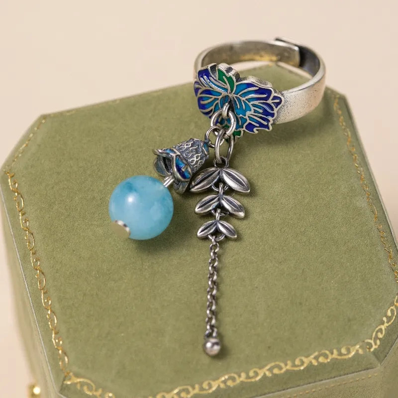 Bague Aigue Marine "Fleur du Ciel" Argent