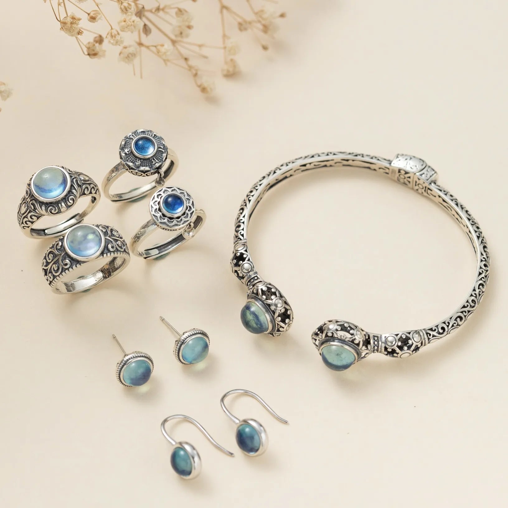 Aqua Marine Bracelet "Maritime Serenity" Silver