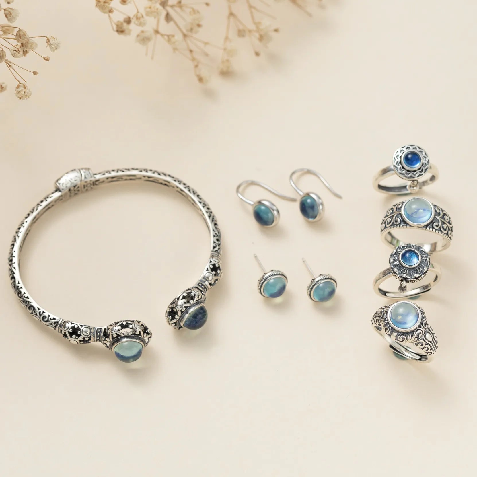 Aqua Marine Bracelet "Maritime Serenity" Silver