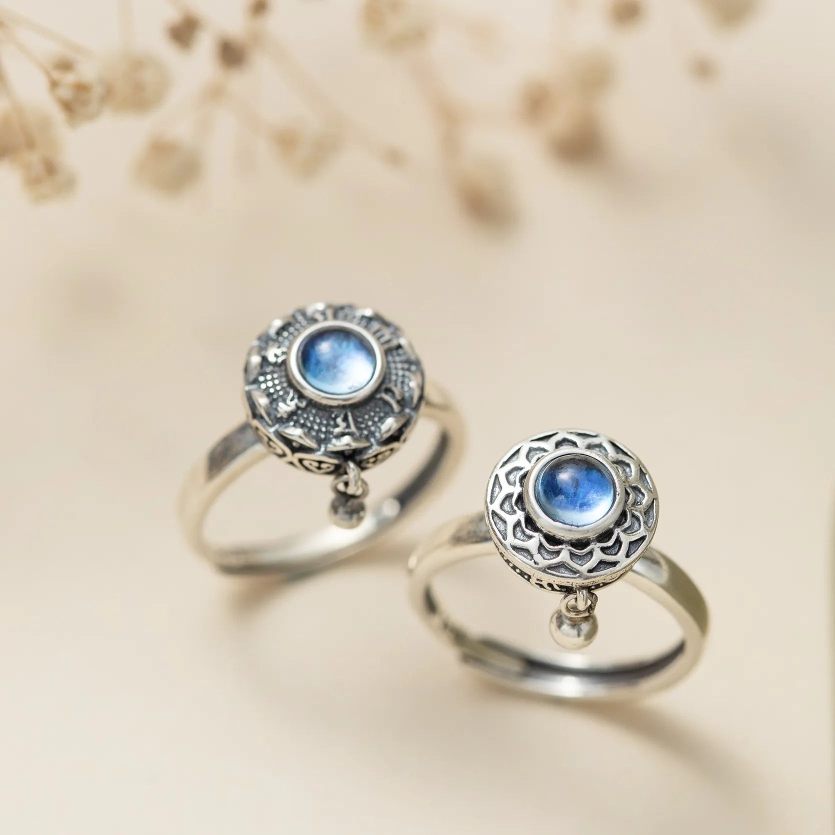 Bague Acquamarina Lotus "Dolcezza Calma" Argento