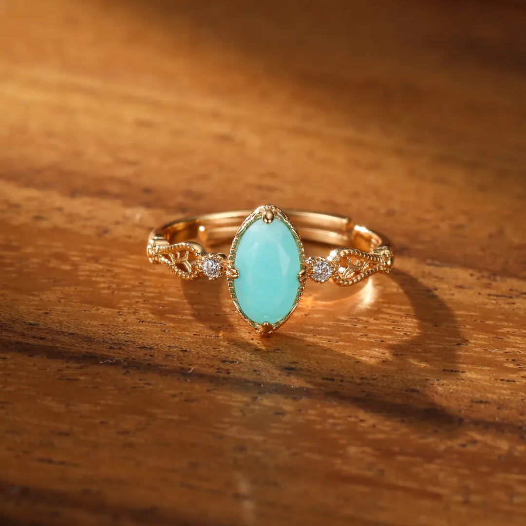 Bague Amazonite "Éclat Harmonieux" Argent Doré Or