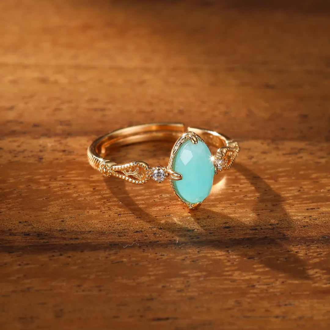 Bague Amazonite "Éclat Harmonieux" Argent Doré Or