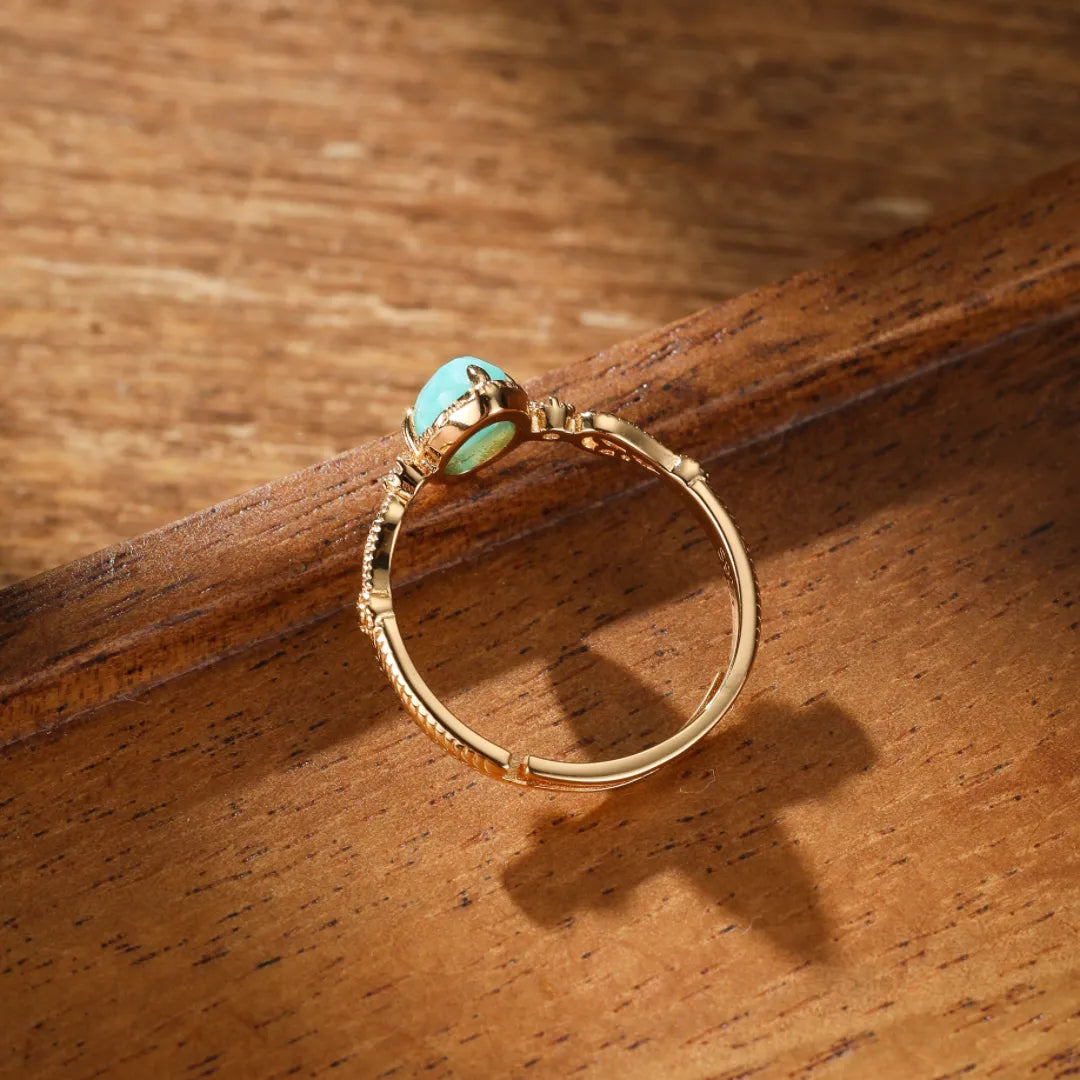 Bague Amazonite "Éclat Harmonieux" Argent Doré Or