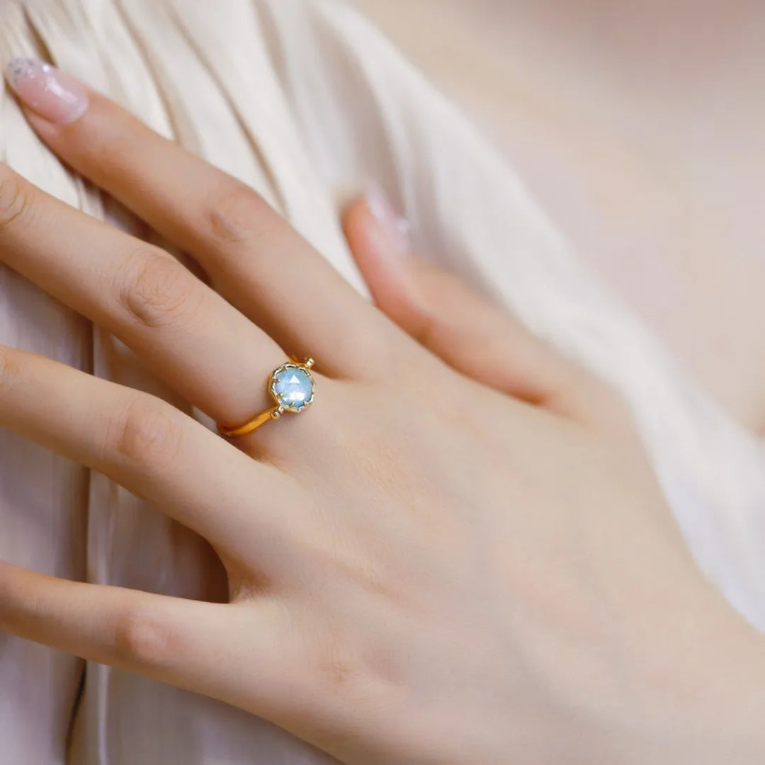 Bague Amazonite "Éclat Subtil" Argent Doré Or