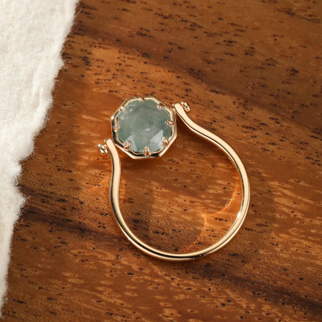 Bague Amazonite "Éclat Subtil" Argent Doré Or