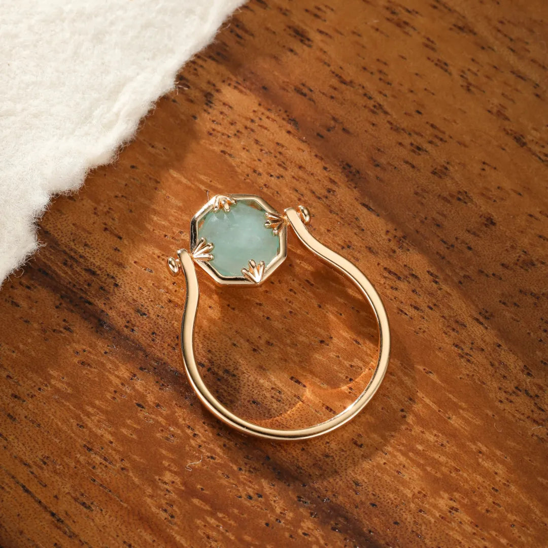 Bague Amazonite "Éclat Subtil" Argent Doré Or