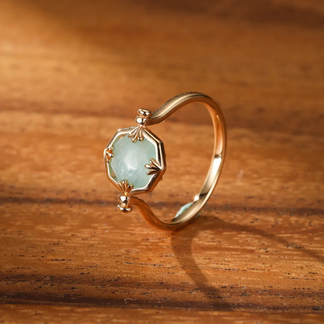 Bague Amazonite "Éclat Subtil" Argent Doré Or