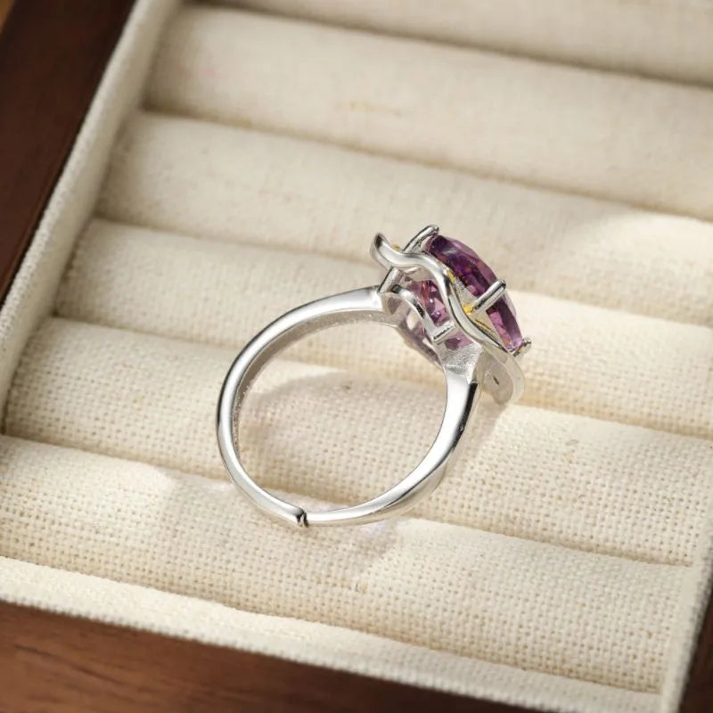 Bague Améthyste Malachite "Trésor Majestique" Argent