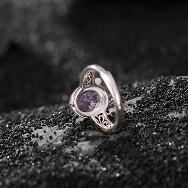 Bague Améthyste ou Citrine "Vintage Mystique" Argent