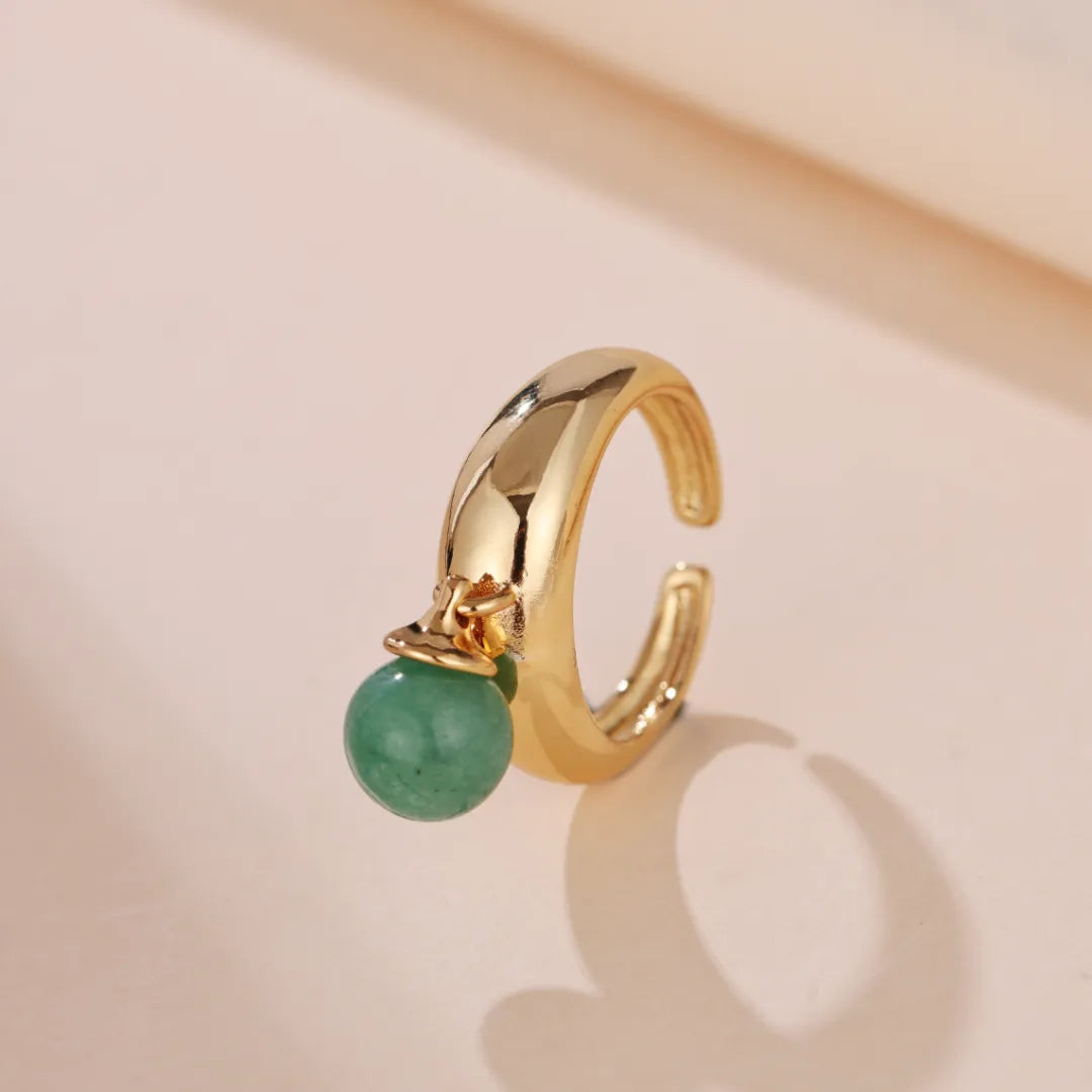 Aventurine Ring "Green Sparkle" Gold