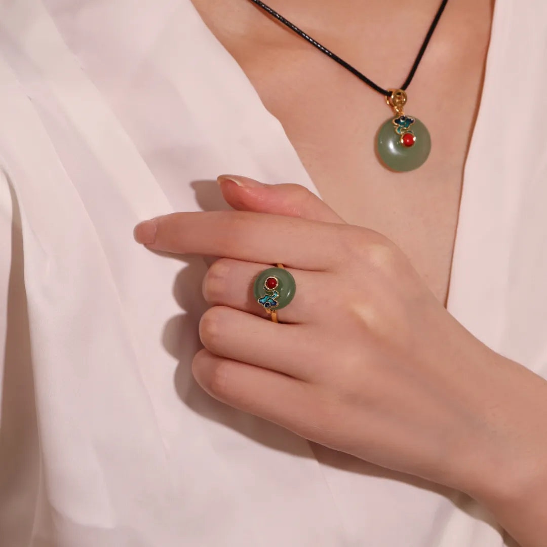 Bague Aventurine "Rêve de Nuage" Doré Or