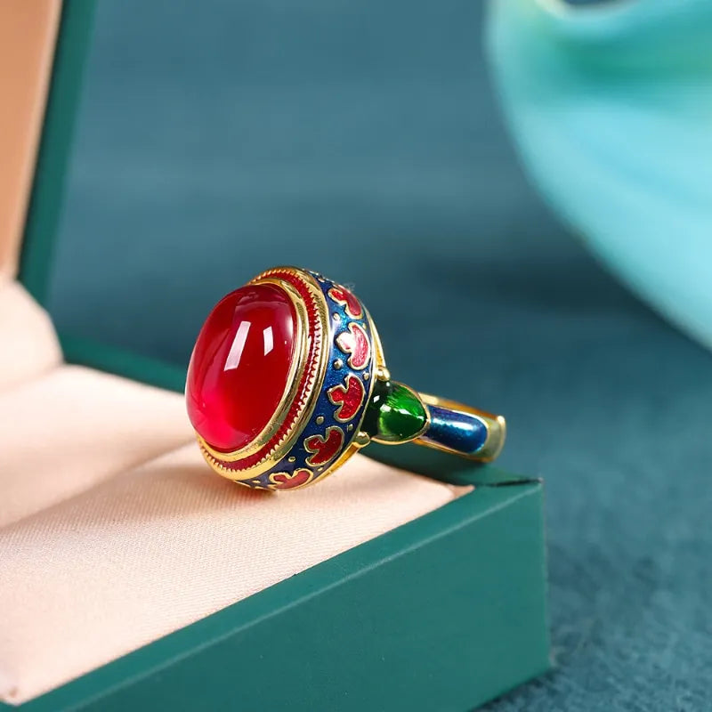 Bague Cornaline “Splendeur” Argent Doré Or