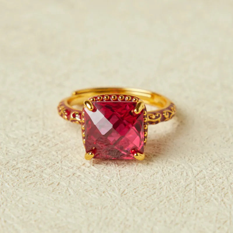 Anillo Cornalina "Belleza Audaz" Plata Dorada Oro