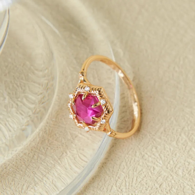 Bague Cornaline "Charm de Vitalité" Argent Doré Or
