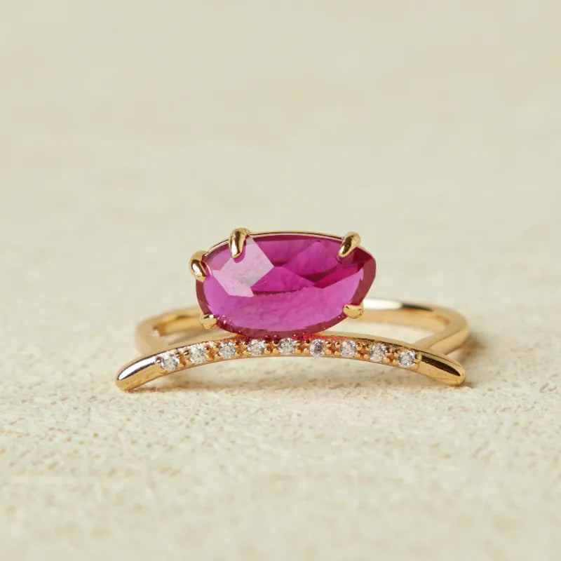Anillo Cornalina "Confianza" Plata Dorada Oro