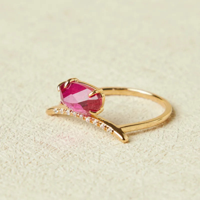 Anillo Cornalina "Confianza" Plata Dorada Oro
