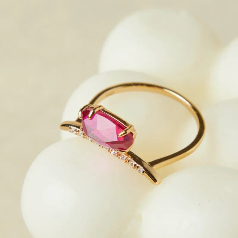 Anillo Cornalina "Confianza" Plata Dorada Oro