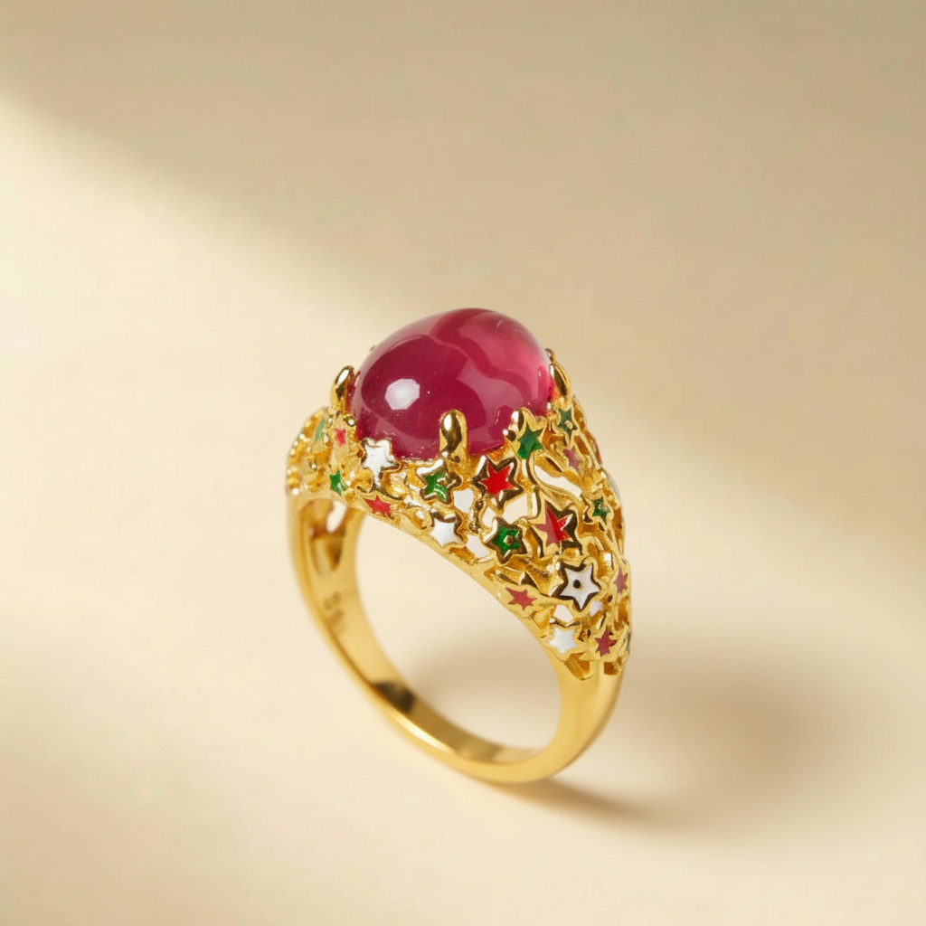 Anillo Cornalina "Fantasía Mágica" Plata