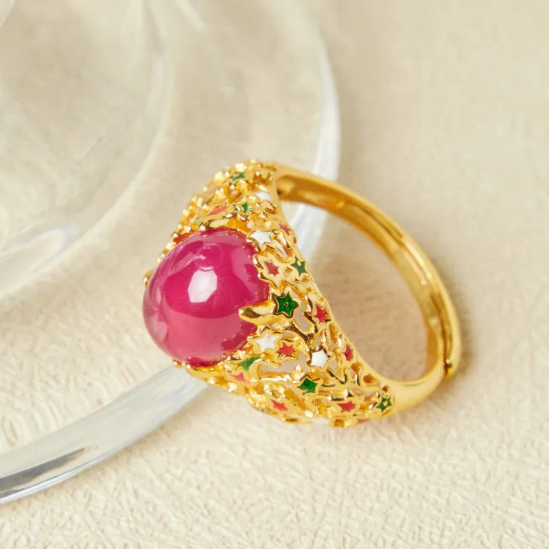 Anillo Cornalina "Fantasía Mágica" Plata