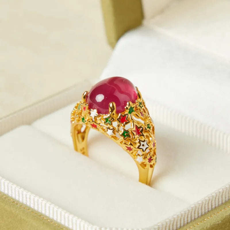 Anillo Cornalina "Fantasía Mágica" Plata