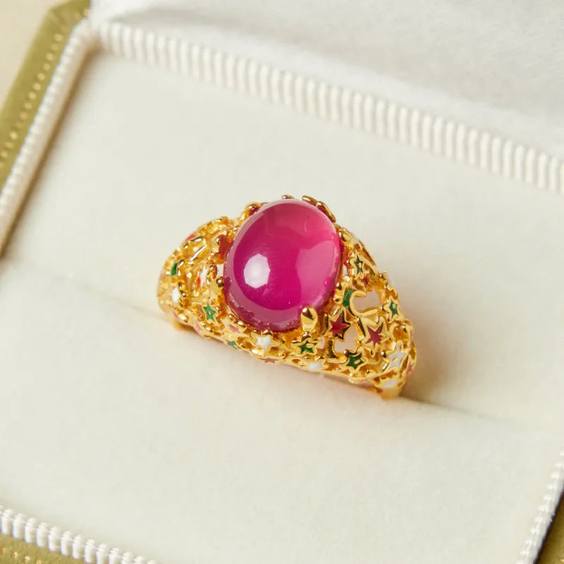 Anillo Cornalina "Fantasía Mágica" Plata