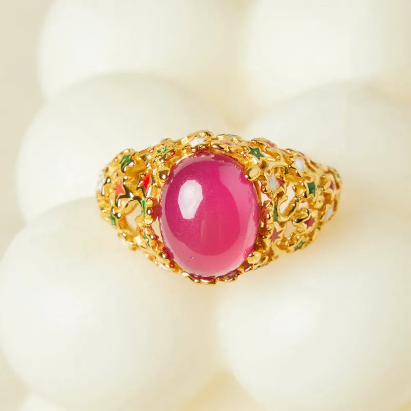 Anillo Cornalina "Fantasía Mágica" Plata