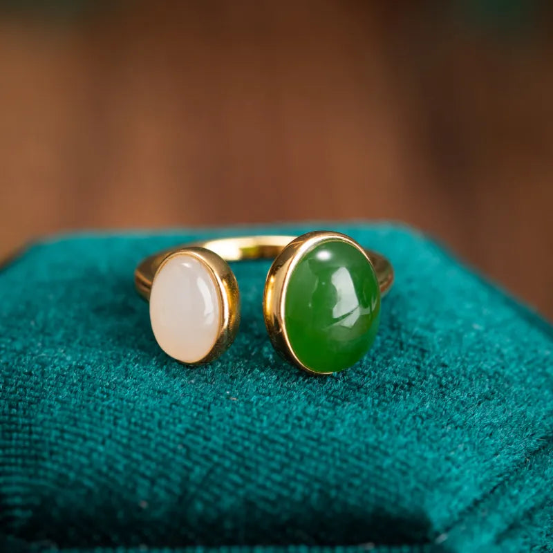Bague Jade "Fusion Mystique" Argent Doré Or