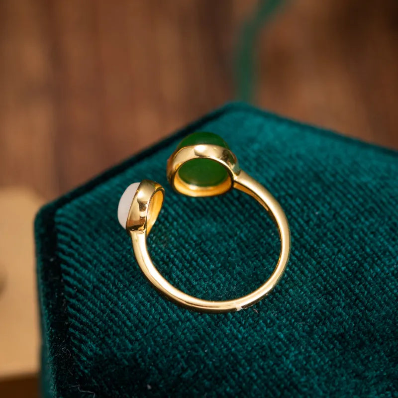 Bague Jade "Fusion Mystique" Argent Doré Or