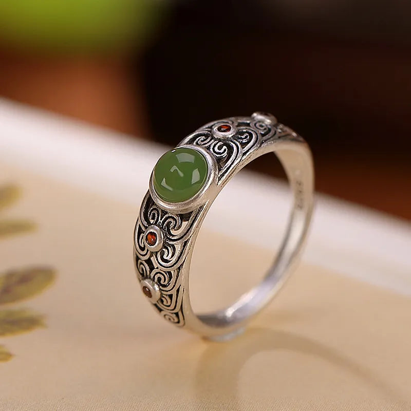 Bague Jade "Rêve Impérial" Argent