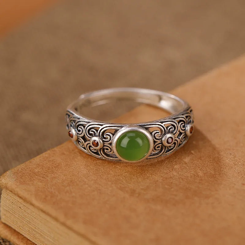 Bague Jade "Rêve Impérial" Argent