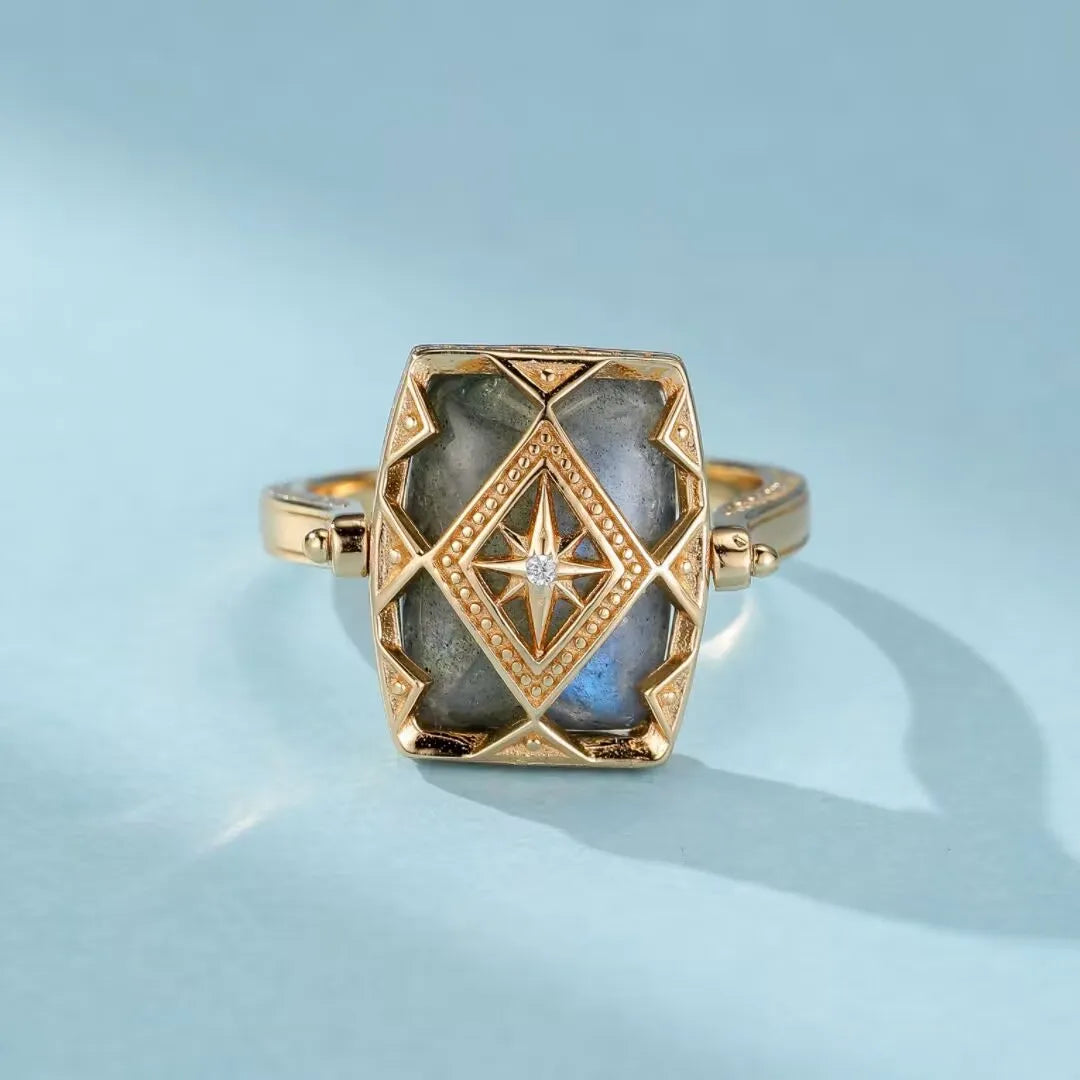 Bague Labradorite "Eclat Mystérieux" Argent Doré Or