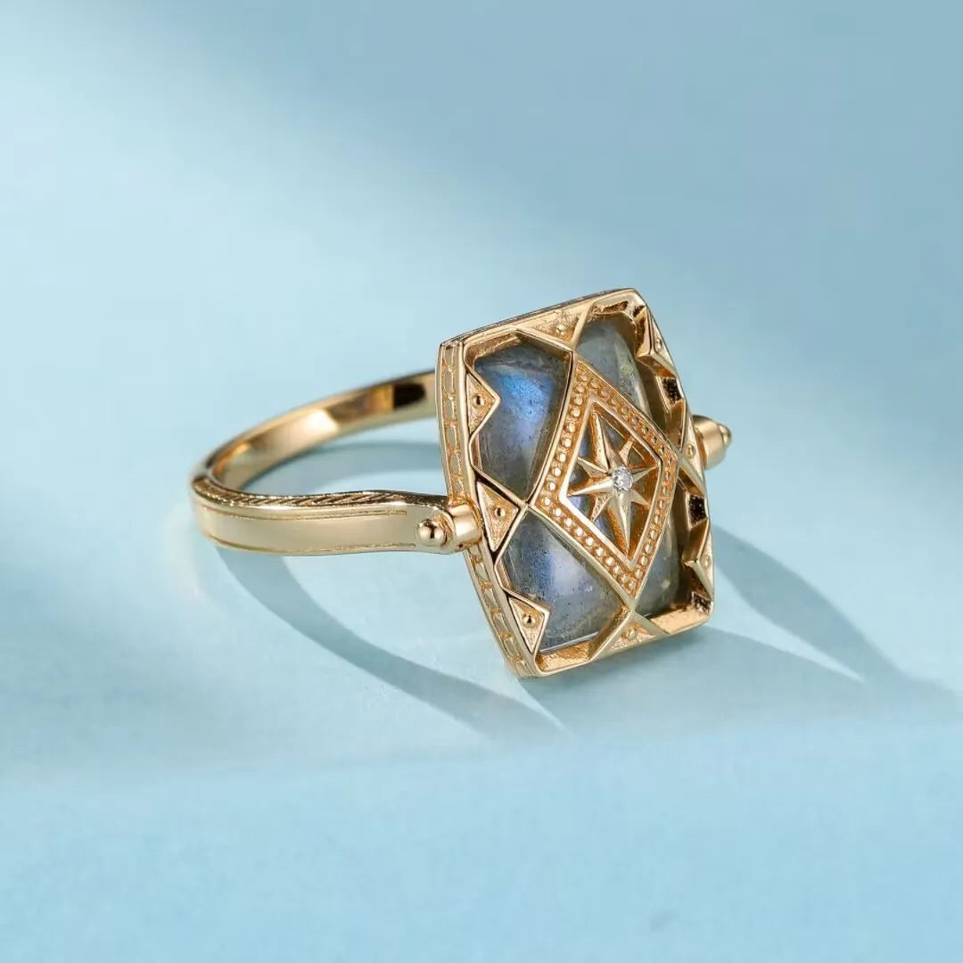 Bague Labradorite "Eclat Mystérieux" Argent Doré Or